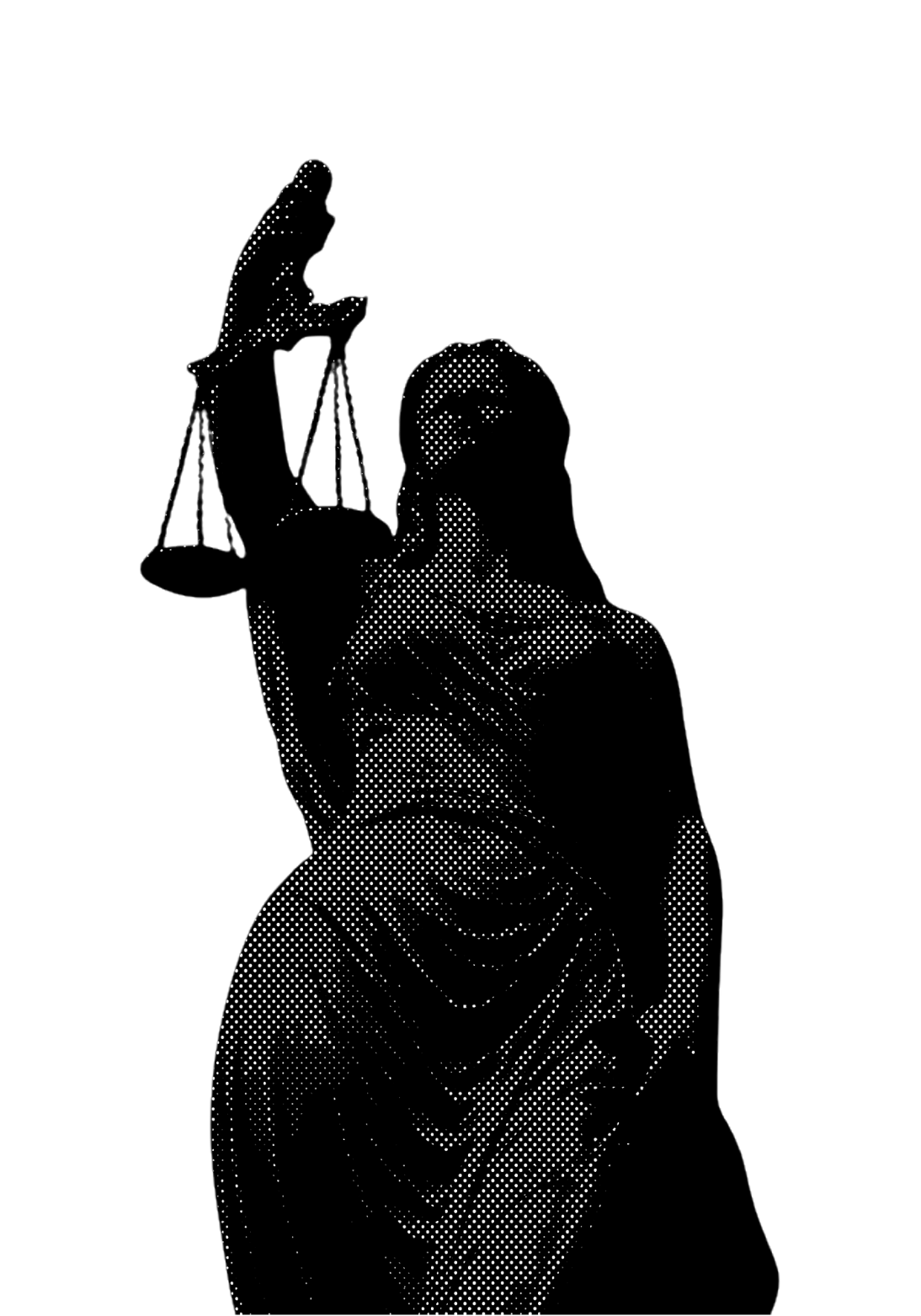 Monochrome Lady Justice artwork